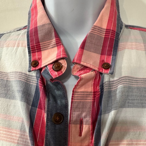 Original Penguin Plaid Shirt Size M Short Sleeve Button Up F1.2 - Picture 2 of 9